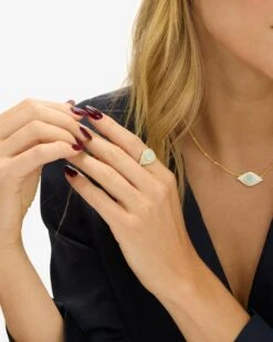 Blue Opal Evil Eye Ring - Gold|Blue Opal -Melinda Maria BlueOpalEvilEyeRing R6119 G BOP E V3