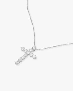 "Oh She Fancy" Cross Pendant - Silver|White Diamondettes -Melinda Maria CROSS GOLD SMALL SILVER V2 bb1ffd4e 5823 4a46 81b1 66a464f01d64