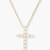 "Oh She Fancy" Small Cross Pendant - Gold|White Diamondettes -Melinda Maria CROSS GOLD SMALL V1 a3354e29 ee66 4b6c b0e1 443350b16c24