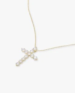 "Oh She Fancy" Cross Pendant - Gold|White Diamondettes -Melinda Maria CROSS GOLD SMALL V2 c4f2b9b5 7f32 4305 829c 7e4a6b1853c6