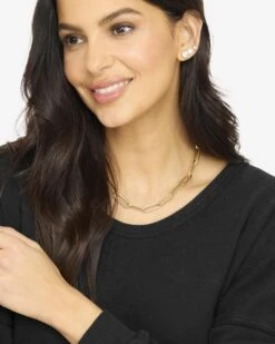 Carrie Chain Necklace - Gold -Melinda Maria CarrieChainNecklace N4929G E 131451 V2