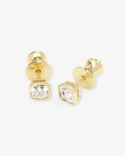 Duchess 4mm Studs - Gold|White Diamondettes -Melinda Maria Duchess 4mm Studs E7098 G WT P V2