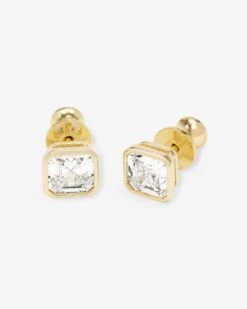 Duchess 6mm Studs - Gold|White Diamondettes -Melinda Maria Duchess 6mm Studs E7099 G WT P V2