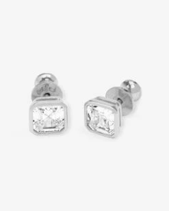 Duchess 6mm Studs - Silver|White Diamondettes -Melinda Maria Duchess 6mm Studs E7099 S WT P V2
