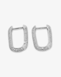 Carrie Pavé Chain Huggies - Silver|White Diamondettes -Melinda Maria E6079GWTCZ V2 d13df472 3a7e 4b37 a7ae 418dc12a4109