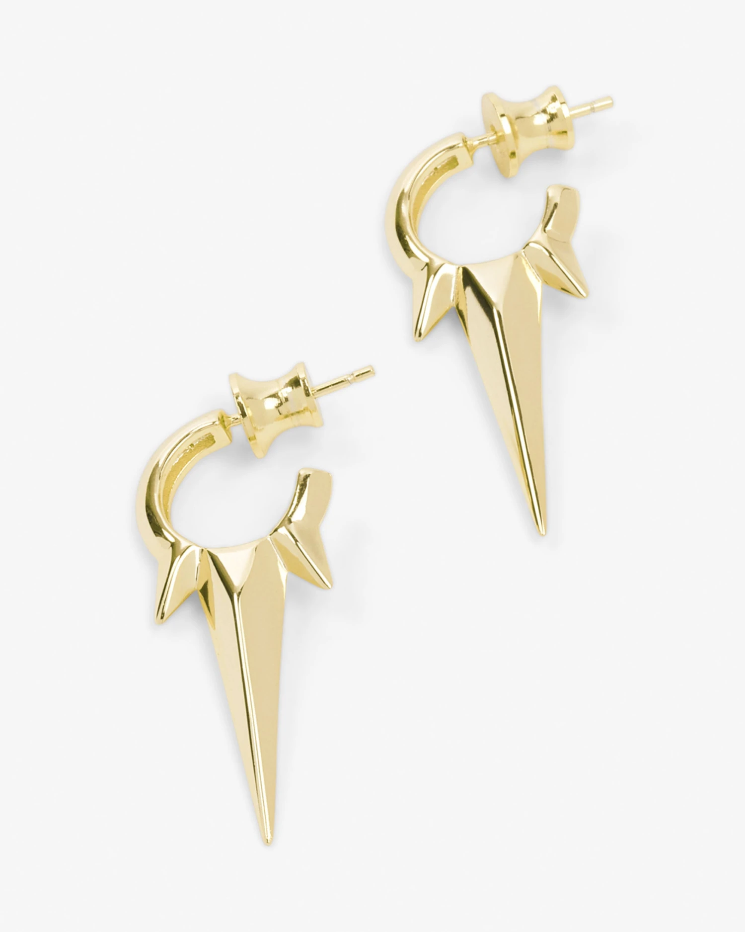 Gabriella Smooth Triple Spike Earrings - Gold 5 Gabriella Smooth Triple Spike Earrings - Gold - Image 3