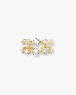 She's An Icon Ear Cuff - Gold|White Diamondettes
