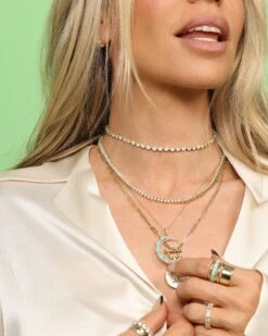 She's An Icon Tennis Choker - Silver|White Diamondettes -Melinda Maria Earcuff Chocker April Collection 03 07 2024 LS0088 5ddb447d a886 4bb9 b8ff e0853a890ac5