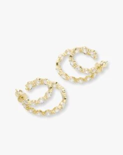 She's An Icon Double Hoops - Gold|White Diamondettes -Melinda Maria Earring 1 Double G v2 5600f98c 4b41 4929 9590 2ce871dba13d