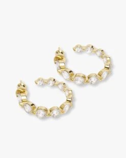 She's An Icon Hoops .75" - Gold|White Diamondettes -Melinda Maria Earring 1 Single G v1 36613abb 395e 4d49 b046 404f37044f1f