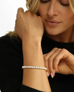 The Queen's Tennis Bracelet - Gold|White Diamondettes -Melinda Maria EmptyName105