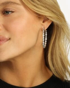 Isla Hoops 2" - Silver|White Diamondettes -Melinda Maria EmptyName134 26dc462d 742f 411a 8455 1d18299f8c2f