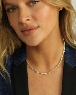 She's An Icon Station Necklace - Gold|White Diamondettes -Melinda Maria EmptyName30 v1 f5ca7d56 0102 4272 951a d832f0a5b442