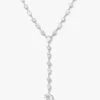 "F-ing Gorgeous" Lariat - Silver|White Diamondettes