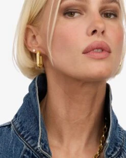 Frankie Chain Huggies - Gold -Melinda Maria FrankieChainHuggies E7113 G E V2