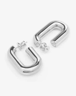 Frankie Chain Huggies - Silver -Melinda Maria FrankieChainHuggies E7113 S P V2 33c44dc5 b207 45f1 834e c860c6c30732