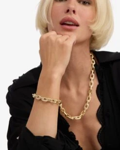 Frankie Pavé Chain Bracelet - Gold|White Diamondettes 7 Frankie Pavé Chain Bracelet - Gold|White Diamondettes -Melinda Maria FrankiePaveChainBracelet B1447 G WT E V2