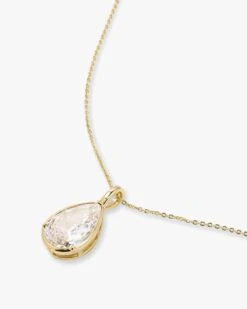 "She's So Stunning" Teardrop Necklace - Gold|White Diamondettes 10 "She's So Stunning" Teardrop Necklace - Gold|White Diamondettes -Melinda Maria GWP N6245GWTCZ G V2 5f8f9596 2400 4c06 8aea 9c5bb241bf98