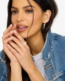 Gabriella Pavé Triple Spike Earrings - Gold|White Diamondettes -Melinda Maria GabriellaPaveTripleSpikeEarrings E6098 G WTCZ E V2