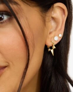 Gabriella Spiked Hoops - Gold -Melinda Maria GabriellaSpikedHoops E4131 G E V1