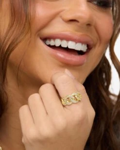 Graduated Pavé Julian Ring - Gold|White Diamondettes -Melinda Maria GraduatedPaveJulianRing R6130GWTCZ7 E0789