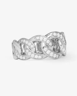 Graduated Pavé Julian Ring - Silver|White Diamondettes -Melinda Maria GraduatedPaveJulianRing S V2 P