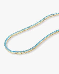 Grand Heiress Tennis Necklace - Gold|Blue Opal -Melinda Maria GrandHeiressBlueOpalNecklace16 G V2 e1960275 d39f 4e21 8a6e 6ee5a6c03e4c