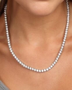 Grand Heiress Tennis Necklace - Silver|White Diamondettes -Melinda Maria GrandHeiressNeck18 SWT E 8 16 20232042 v2 CR2 OPT