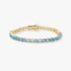 Grand Heiress Tennis Bracelet - Gold|Blue Opal