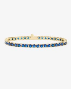 Grand Heiress Tennis Bracelet - Gold|Blue Sapphire Diamondettes