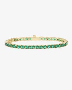 Grand Heiress Tennis Bracelet - Gold|Emerald