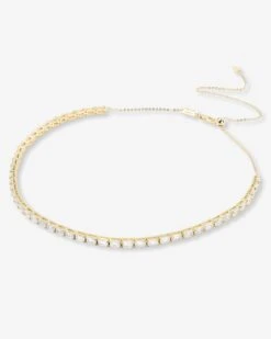 Grand Slam Tennis Choker - Gold|White Diamondettes -Melinda Maria GrandSlamChoker N6357 P G V2 d93806d8 e5f5 4685 ad42 3e1d6c79d4bb