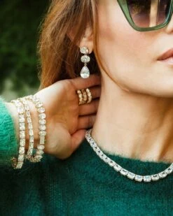 Hello Gorgeous Tennis Bracelet - Silver|White Diamondettes -Melinda Maria GrandSlamTennisBracelet BabyGrandSlamTennisBracelet HelloGorgeousTennisBracelet HelloGorgeousDropEarrings dbe07281 fe91 4726 9f8d 949af66a2c93