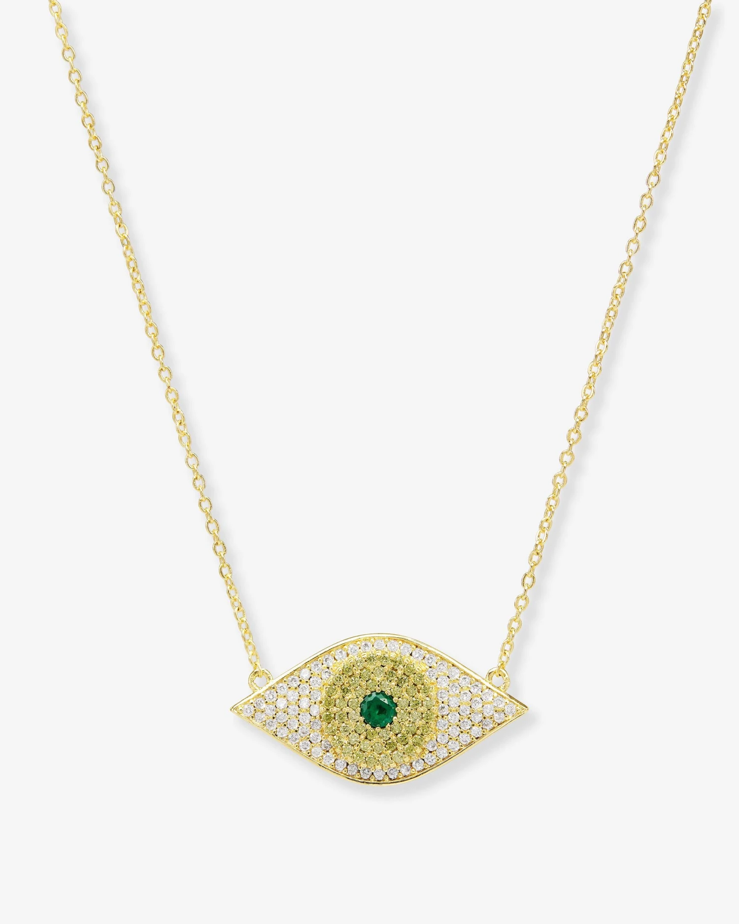 Green Evil Eye Necklace - Gold|Emerald 3 Green Evil Eye Necklace - Gold|Emerald