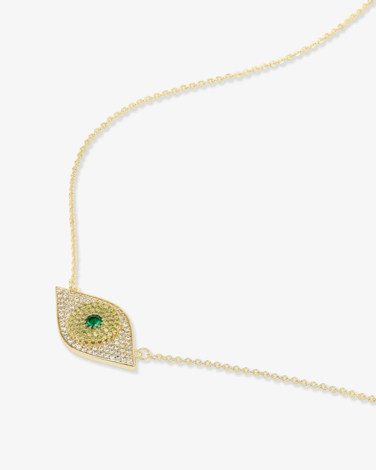 Green Evil Eye Necklace - Gold|Emerald 5 Green Evil Eye Necklace - Gold|Emerald - Image 3