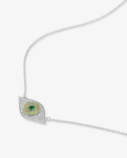 Green Evil Eye Necklace - Silver|Emerald -Melinda Maria GreenEvilEyeNecklace N6374 S P V2 8b75feb4 5513 4cdc 8c2d 4d821fb8d38e