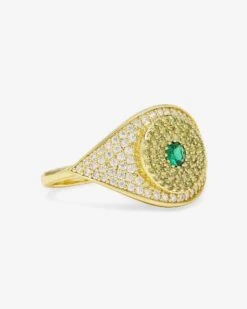 Green Evil Eye Ring - Gold|Emerald -Melinda Maria GreenEvilEyeRing R6119 G P V2 4b108259 ed6f 4c34 80bb 62d1f4d90a5e
