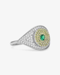 Green Evil Eye Ring - Silver|Emerald -Melinda Maria GreenEvilEyeRing R6119 S P V2 3bca88fa 42cf 4adb a944 280d123cd14b