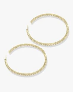 Heiress Hoops 3" - Gold|White Diamondettes -Melinda Maria HOOPS DIAMOND 2 GOLD V2 59ba737d 74a4 4622 aa08 e1883a96b231