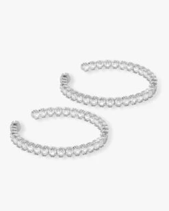 The Queen's Hoops 2" - Silver|White Diamondettes -Melinda Maria HOOPS LARGE SILVER V2 3072e15b 7013 4f16 89ba 245faeba4c47