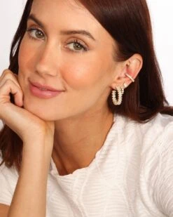 Heiress Ear Cuff - Gold|White Diamondettes -Melinda Maria HeiressEarCuff E7075 E G V3