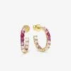 Heiress Ombré Hoops .75" - Gold|Pink Sapphire Ombré