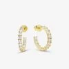 Heiress Hoops .75" - Gold|White Diamondettes