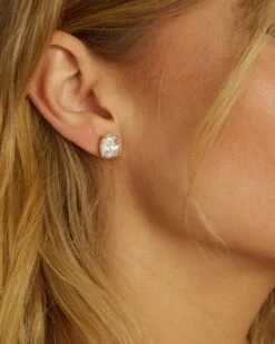 Hello Gorgeous 10mm Studs - Gold|White Diamondettes -Melinda Maria HelloGorgeousStudEarrings GWT E 12 06 2023 0049 R1 CR1 d65630ff c0bc 45bc 8b1d b48225e067db