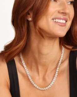 Hello Gorgeous Tennis Necklace - Gold|White Diamondettes -Melinda Maria HelloGorgeousTennisNecklace18 GWT E Jan042024 FebruaryandMarchCollection 0606 R1 CR1 593fbe13 1f1d 44a1 87e9 b5f25dff05ad