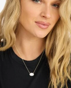 Hello Gorgeous! Necklace - Gold|White Diamondettes -Melinda Maria HelloGorgeous Necklace GWP N6185 G WTCZ E V1