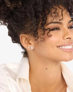 Isla 8mm Studs - Silver|White Diamondettes -Melinda Maria Isla8mmStuds E7139 S WTCZ E V2