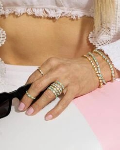 Isla Tennis Bracelet - Gold|White Diamondettes -Melinda Maria IslaCollection2025 LS 1058 ThirdLook 0d7c9bd6 7a26 4e17 94a3 87363e1e74ad