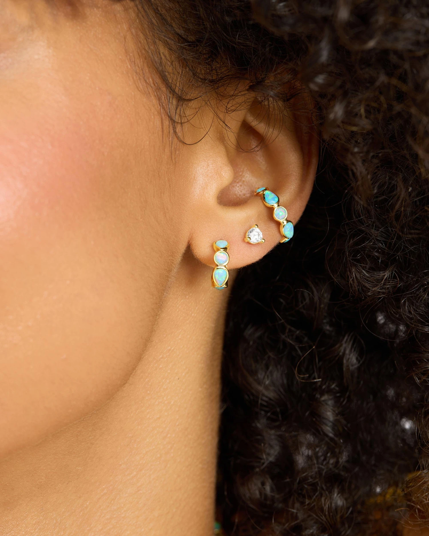 Isla Ear Cuff - Gold|Blue Opal 4 Isla Ear Cuff - Gold|Blue Opal - Image 2