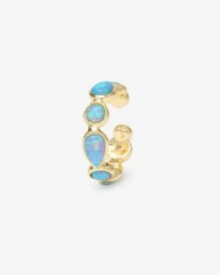 Isla Ear Cuff - Gold|Blue Opal